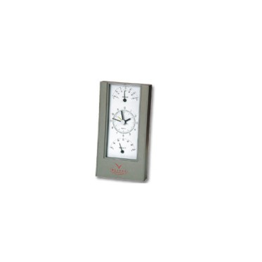 Stazione meteo orologio termometro igrometro grigio f.to cm.16.5x9x3.5 (vertic