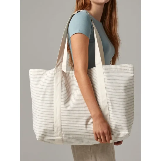 Striped Organic Cotton Shopper