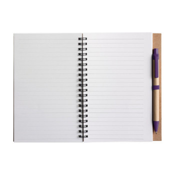 Taccuino Stella | Cartone riciclato | pagine a righe | Penna a sfera