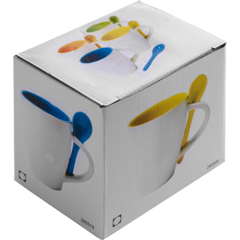 Tazza in ceramica con cucchiaio, capacità 300 ml Eduardo