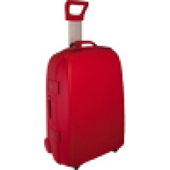 Trolley  rigido in colore rosso,  formato grande. Scatola di confezione.