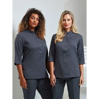 Verbena Linen Look Button Up Beauty Tunic