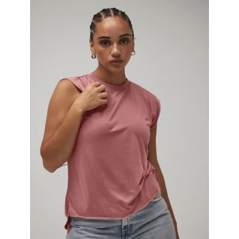 Women's Flowy Muscle Tee with Rolled Cuff