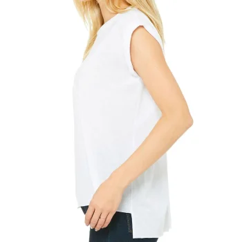 Women's Flowy Muscle Tee with Rolled Cuff