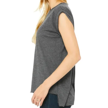 Women's Flowy Muscle Tee with Rolled Cuff