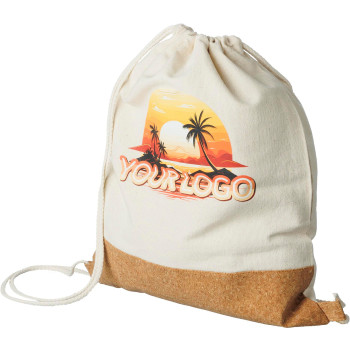 Zaino a sacca in cotone con base in sughero Tianna